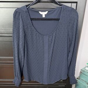 LC Lauren Conrad Navy Textured Blouse